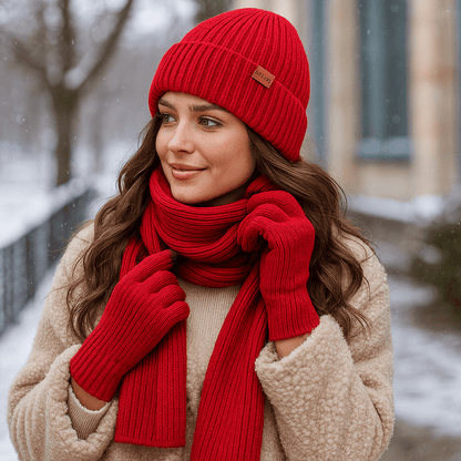 Conjunto Invierno Mujer Tejido Acogedor