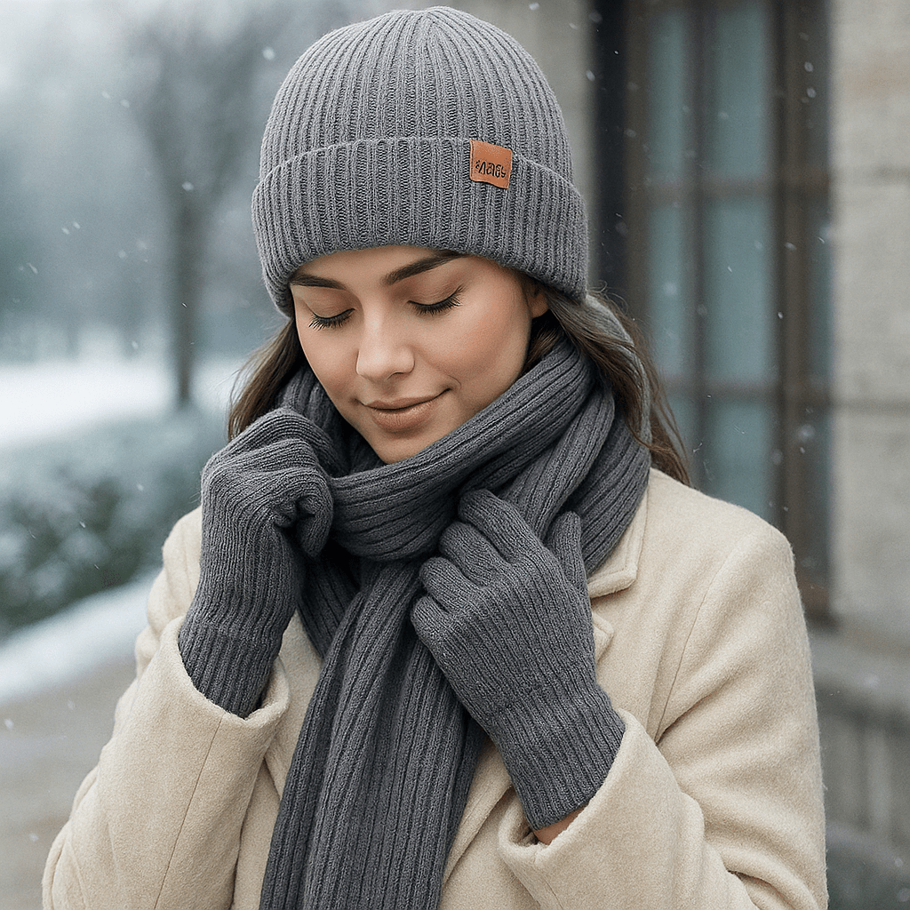 Conjunto Invierno Mujer Tejido Acogedor