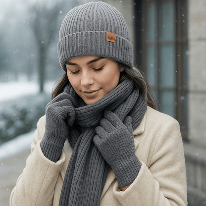 Conjunto Invierno Mujer Tejido Acogedor