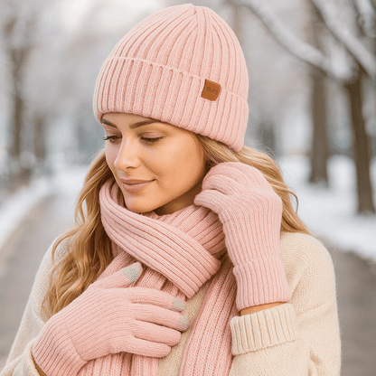 Conjunto Invierno Mujer Tejido Acogedor