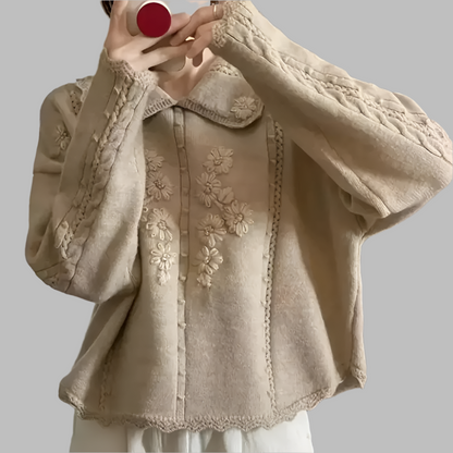 Jersey Mujer Punto Flor Elegante - Vestiria