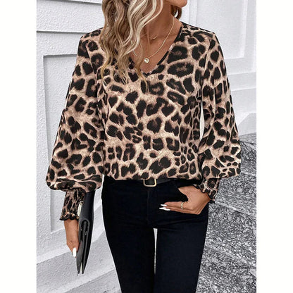 Blusa Mujer Estampado Leopardo Corte Ajustado