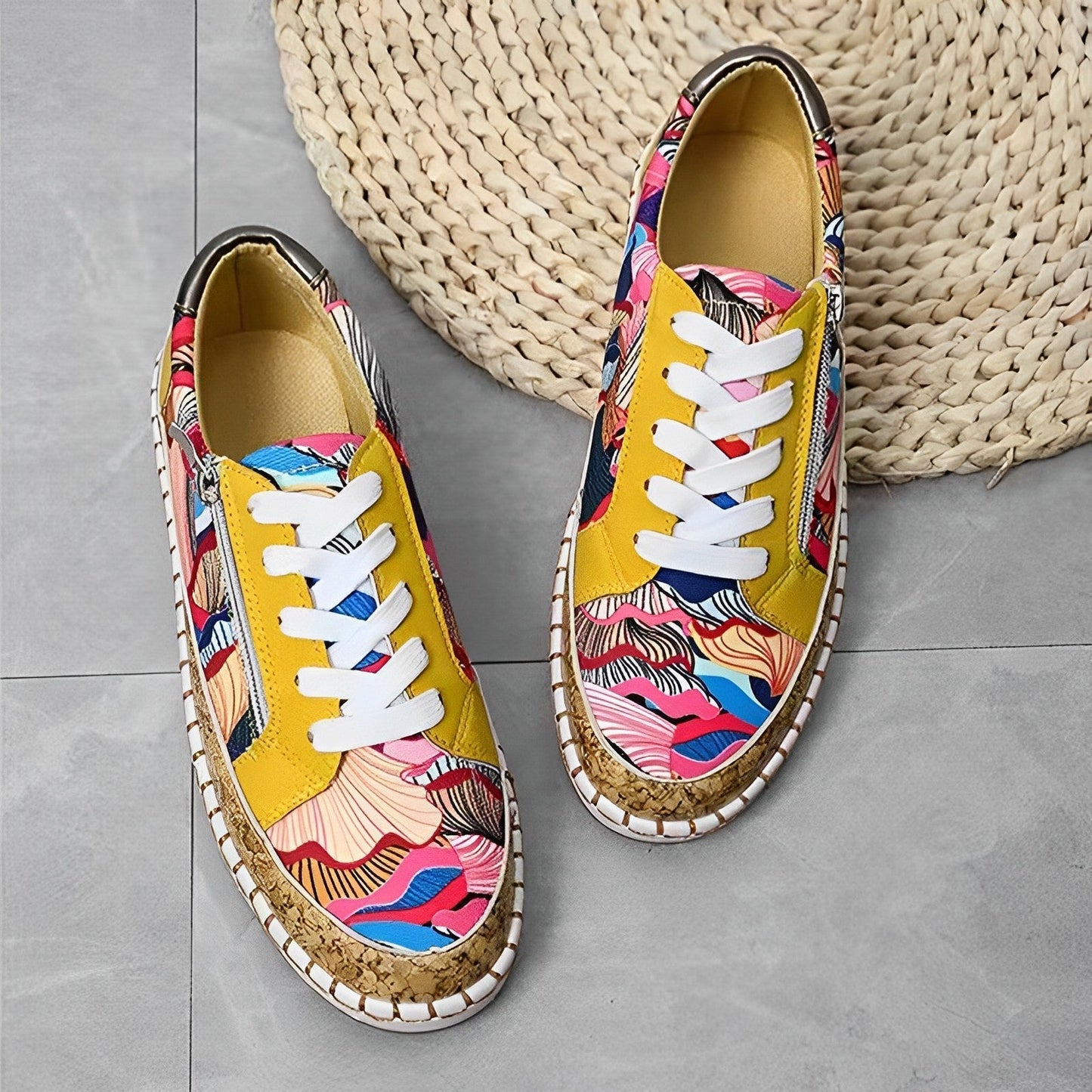 Zapatillas Deportivas Florales Femeninas