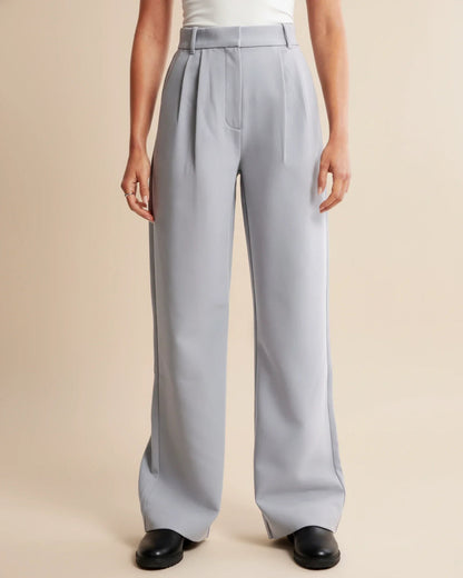 Pantalón Mujer Cintura Alta Plisado Elegante