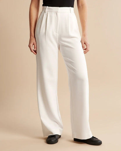 Pantalón Mujer Cintura Alta Plisado Elegante