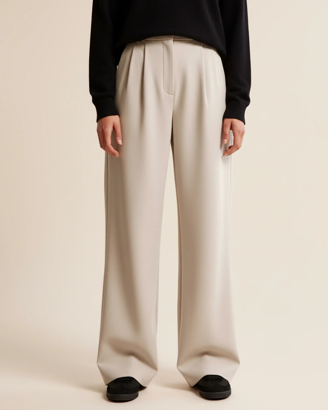 Pantalón Mujer Cintura Alta Plisado Elegante