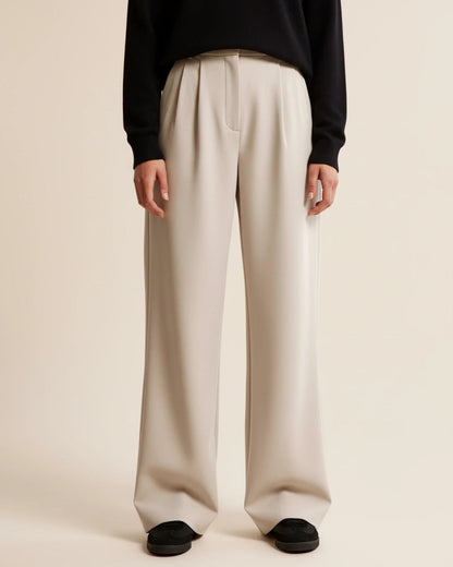 Pantalón Mujer Cintura Alta Plisado Elegante