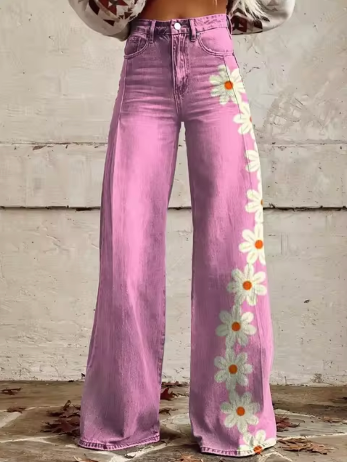 Pantalón Ancho con Diseño de Luces Brillantes