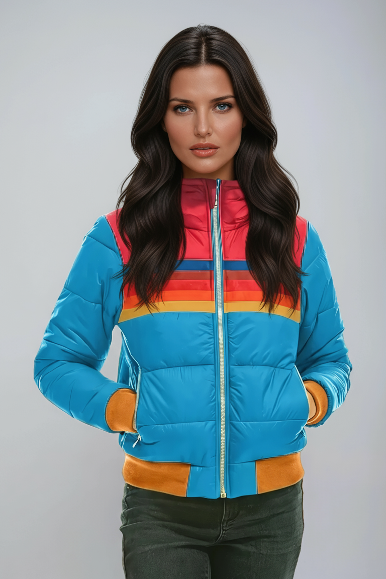 Puffer Mujer Invierno Acolchado Vintage