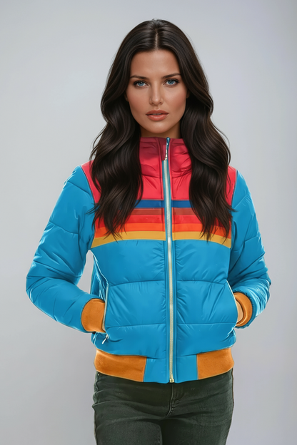 Puffer Mujer Invierno Acolchado Vintage